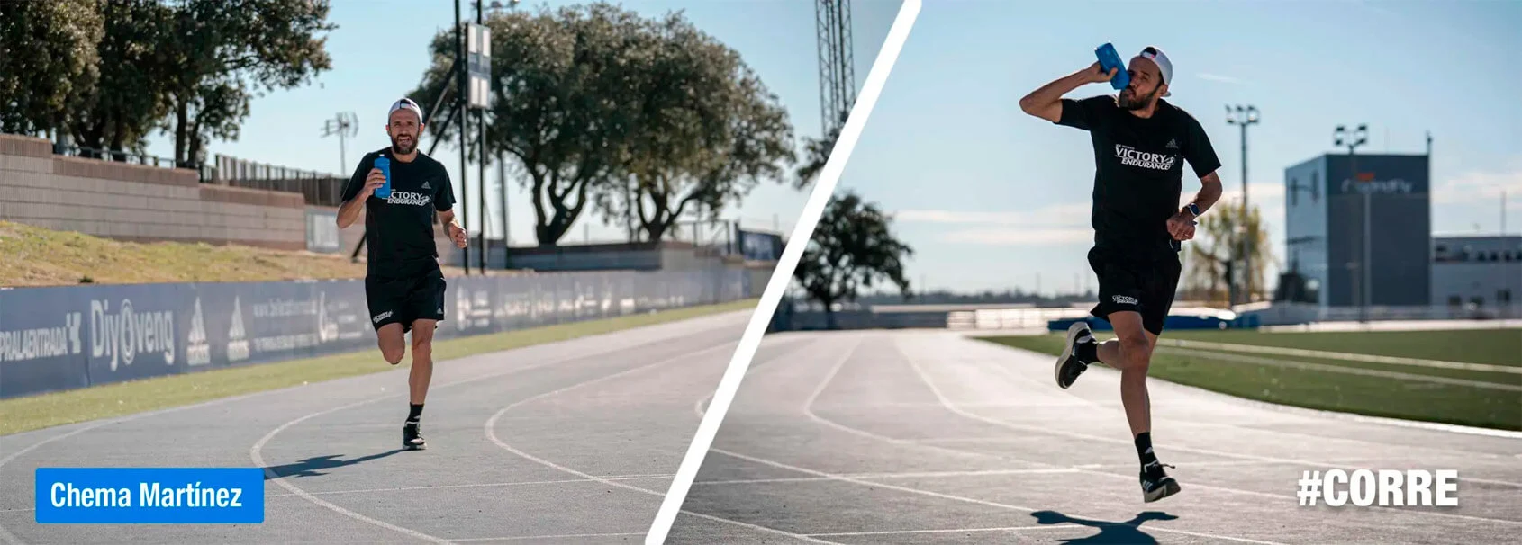 Chema Martínez corriendo en la campaña oficial de Victory Endurance