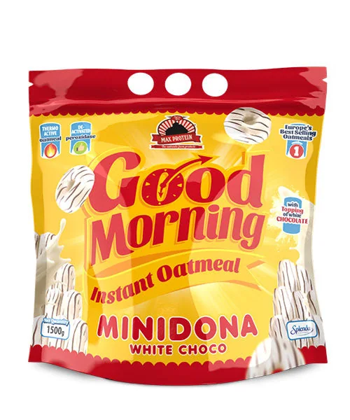 Good Morning Instant Oatmeal · Minidona White Choco, 1,5 kg · minidona white choco