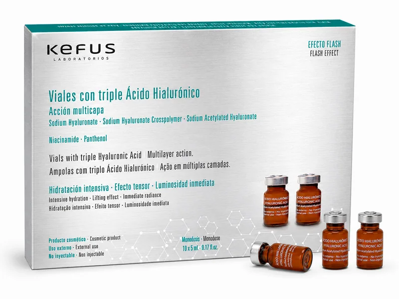 Viales de ácido hialurónico triple, 10 viales · 5 ml