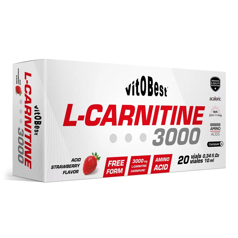 L-Carnitine 3000 · Fresa ácida, 20 viales · 10 ml