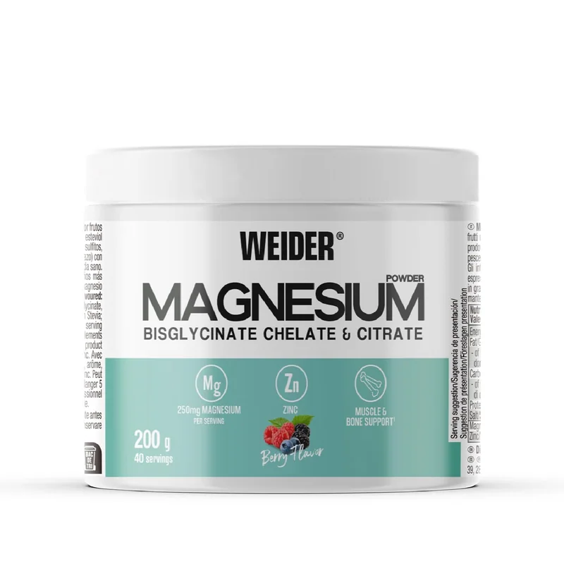 Magnesium Powder · Frutos rojos, 200 g · 40 dosis