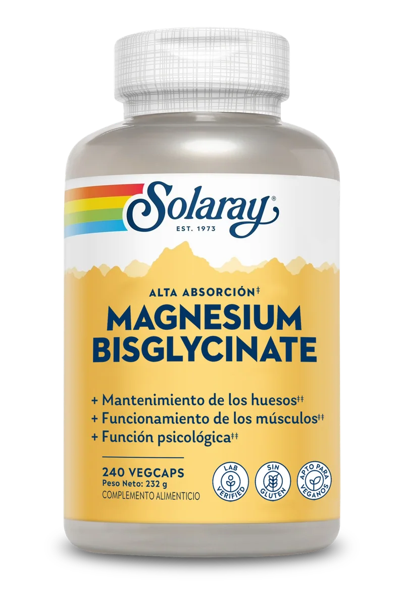Magnesium Bisglycinate Solaray · 240 cápsulas, 240 cápsulas vegetales