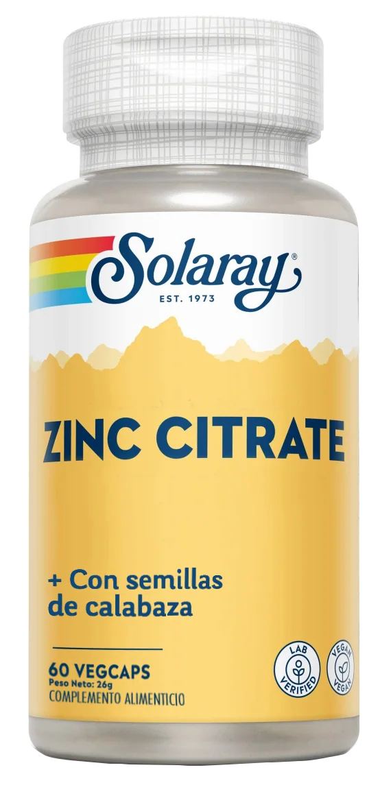 Zinc Citrate · Semillas de calabaza, 60 cápsulas vegetales