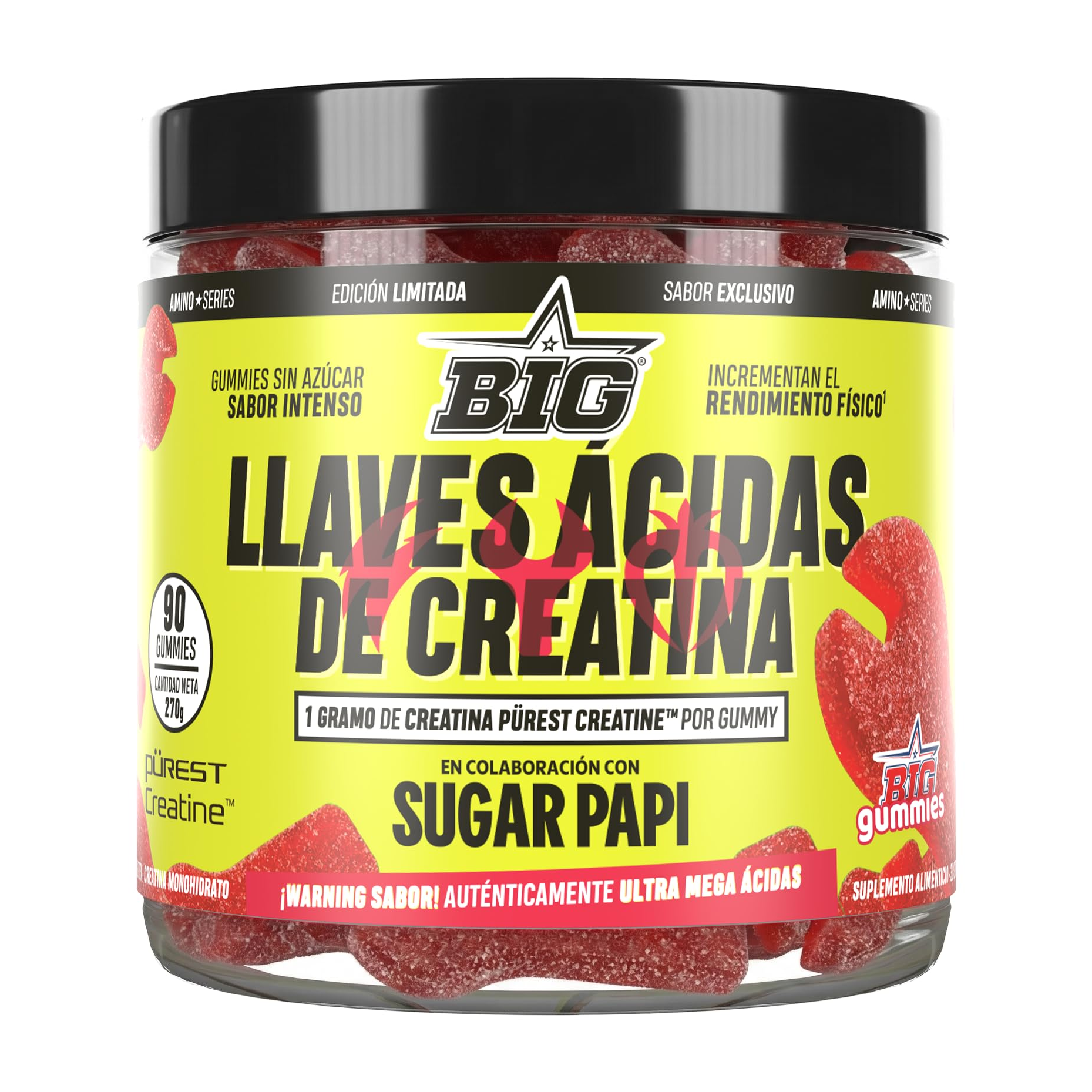 BIG x Sugar Papi Creatine Gummies · Llave Ácida, 90 gominolas