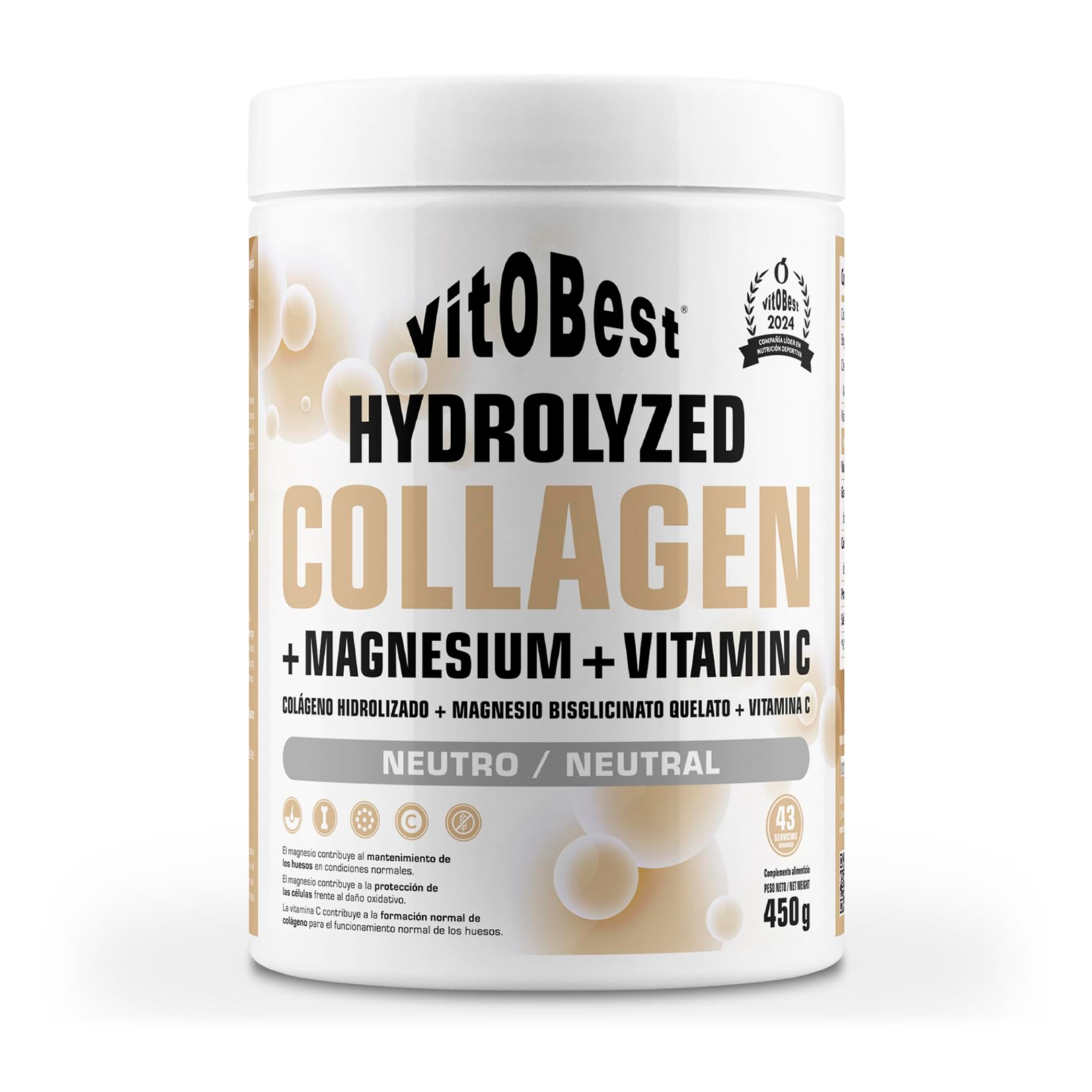 Collagen + Magnesium + Vitamin C · Neutro, 450 g · neutro