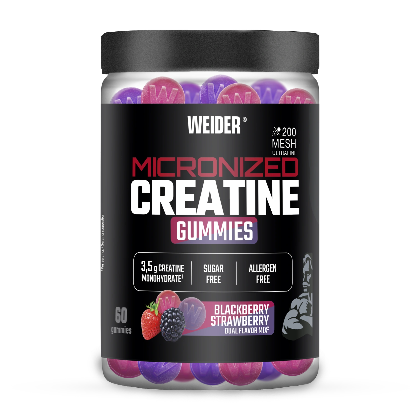 Micronized Creatine Gummies · Dúo Fresa-Mora, 60 gominolas