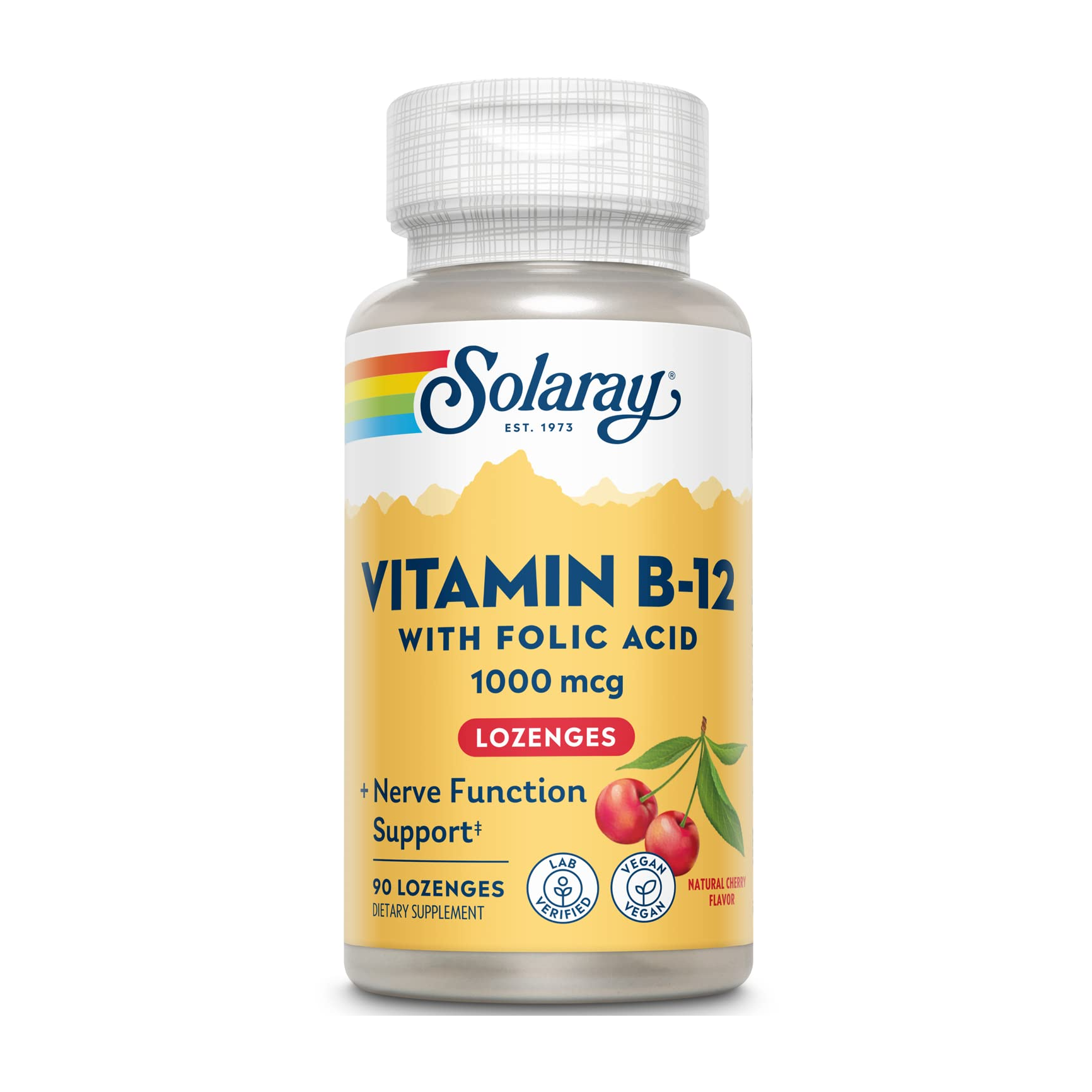 Vitamin B12 1000 μg · Cereza, 90 comprimidos