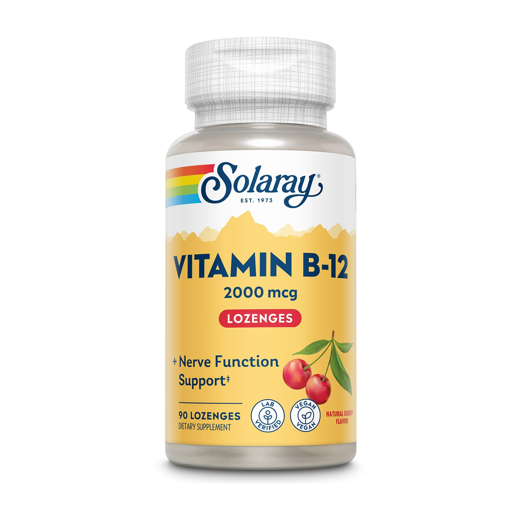 Vitamin B12 2000 μg · Cereza, 90 comprimidos